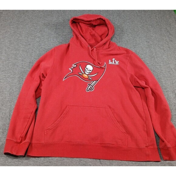 Fanatics Tom Brady 12 Tampa Bay Buccaneers Lrg Super‎ Bowl 54 LIV Hoodie Red Med - Picture 1 of 10